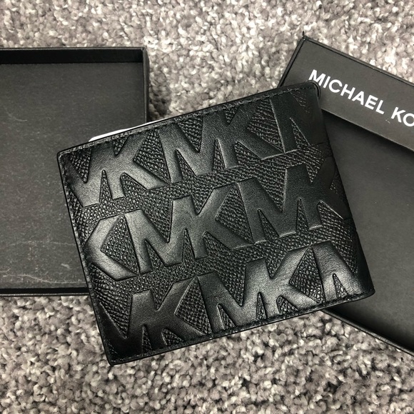 Michael Kors Andy Slim Billfold Bi Fold Card Leather Mens Card Wallet Black - Picture 2 of 7